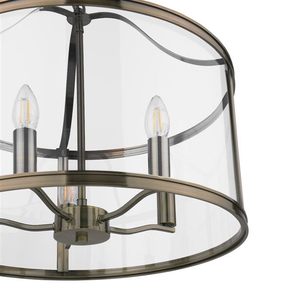 (image for) Laura Ashley Harrington 5 Light Pendant Antique Brass & Glass